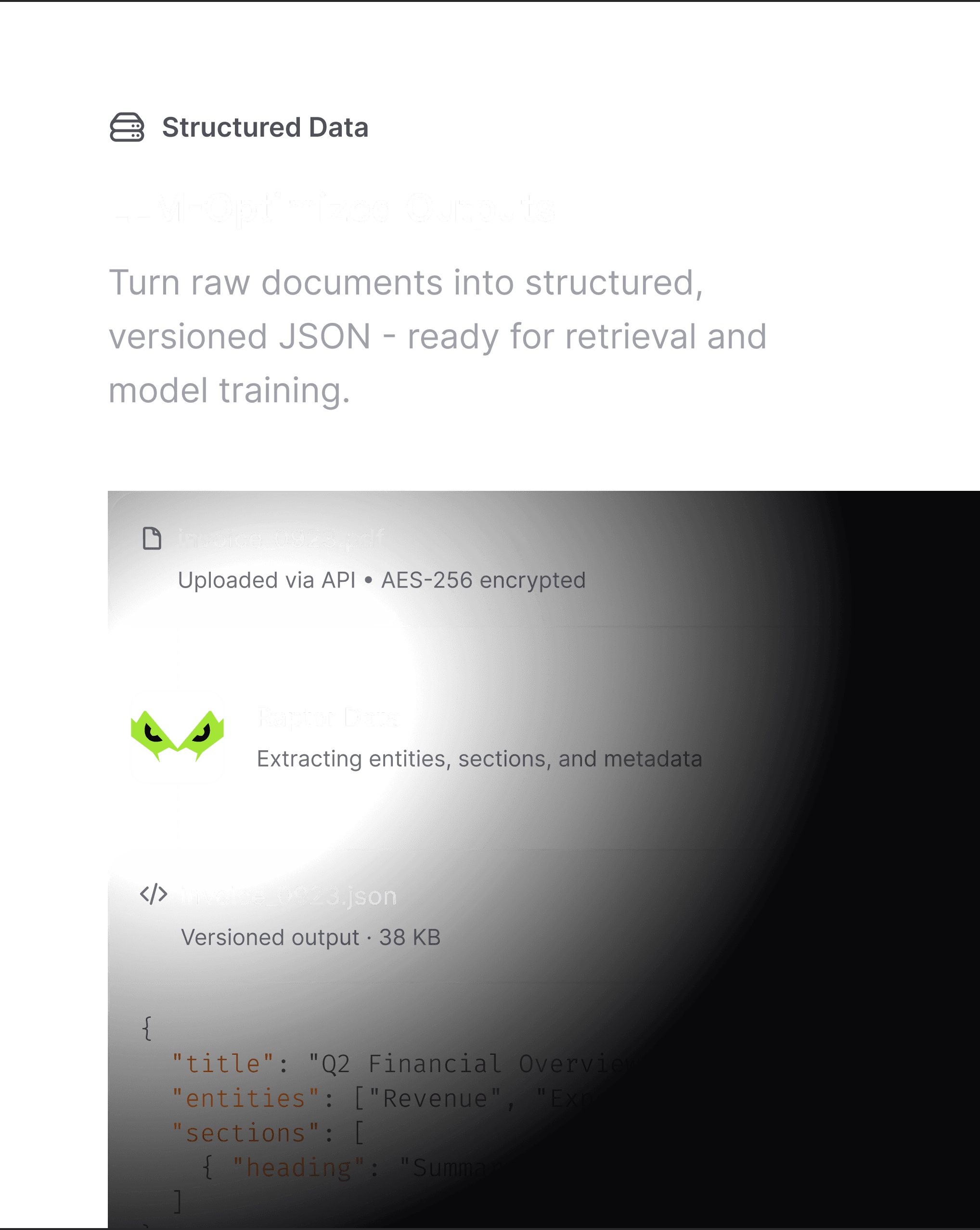 Structured output pipeline turning raw PDFs into versioned JSON